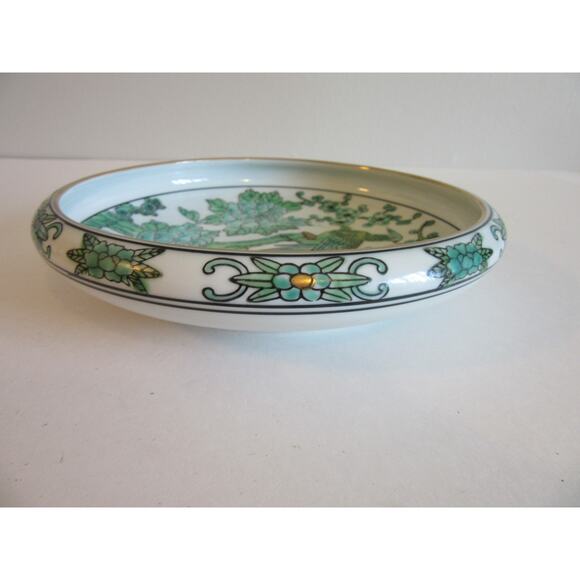 Gold Imari Hand painted Peacock Motif Porcelain Floral Pattern Small Dish - Picture 4 of 13